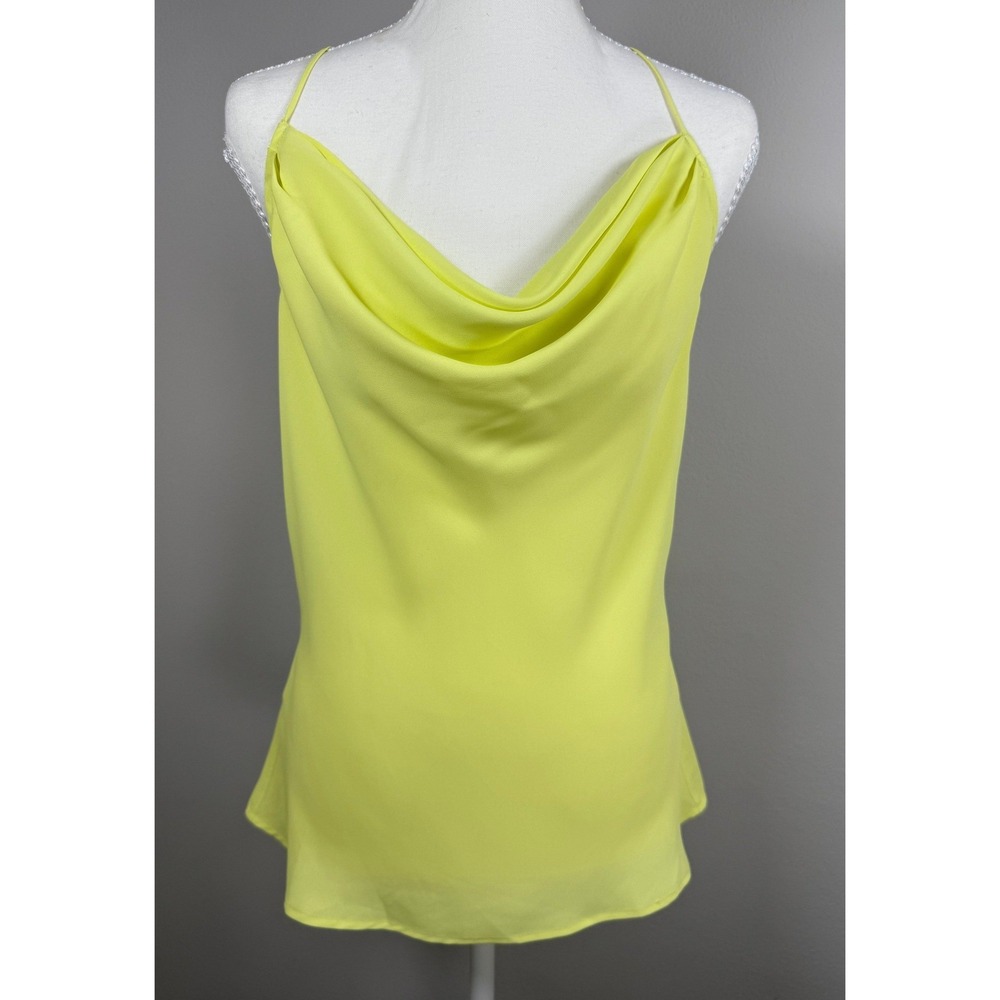 Vintage Arden B Cowl Neck Cami Top Women Size M Yellow Racerback Y2K Party Club